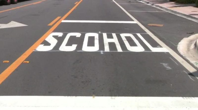 Florida Man Misspells 'School' On Crosswalk